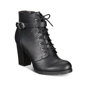 Style & Co Caytep Almond Toe Vegan Leather Ankle Boot